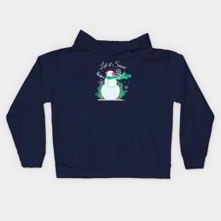 Christmas Edition "Let it Snow" with Snowman and Snowflakes Kids Hoodie